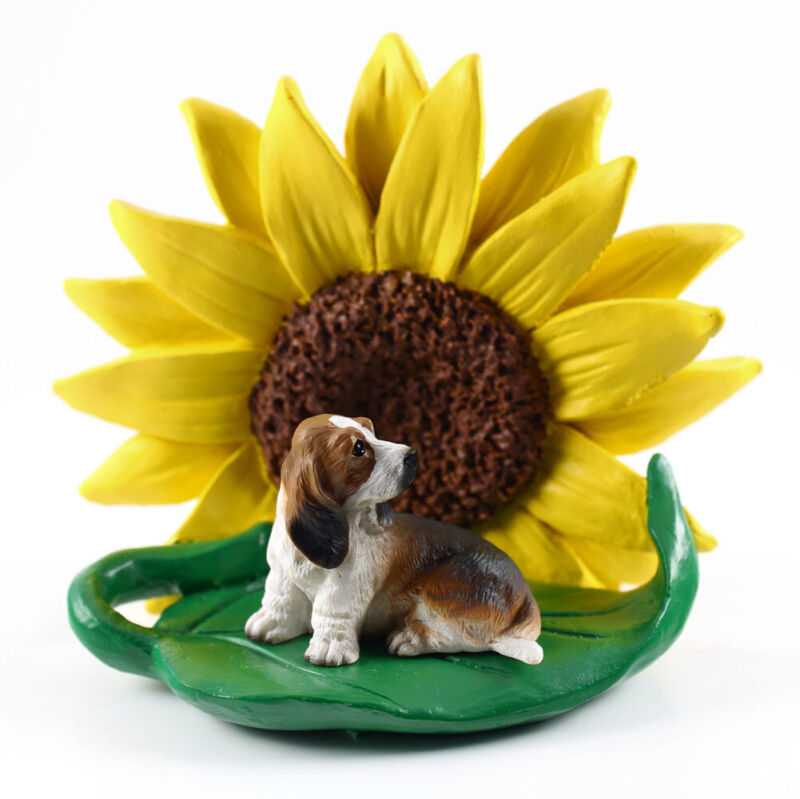 Basset Hound Sunflower Figurine