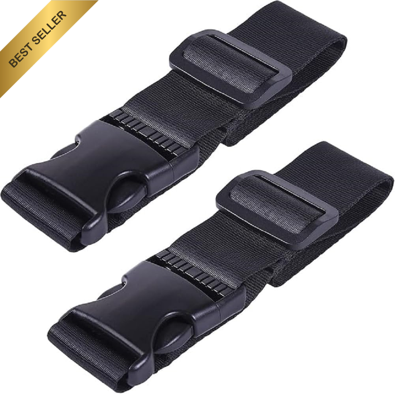 Add a Bag Luggage Strap, 2 Pack Heavy Duty Adjustable Suitcase Connector Belt, T