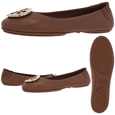 

Женские кожаные балетки без шнуровки Tory Burch Minnie Travel из кожи напы с круглым носком, Minnie Travel