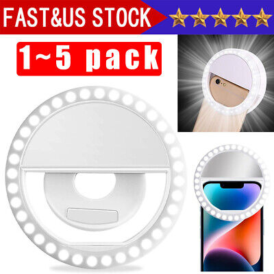  Phone Ring Light USB Rechargeable Clip-On Selfie 36 LED Portable Fill-in Light