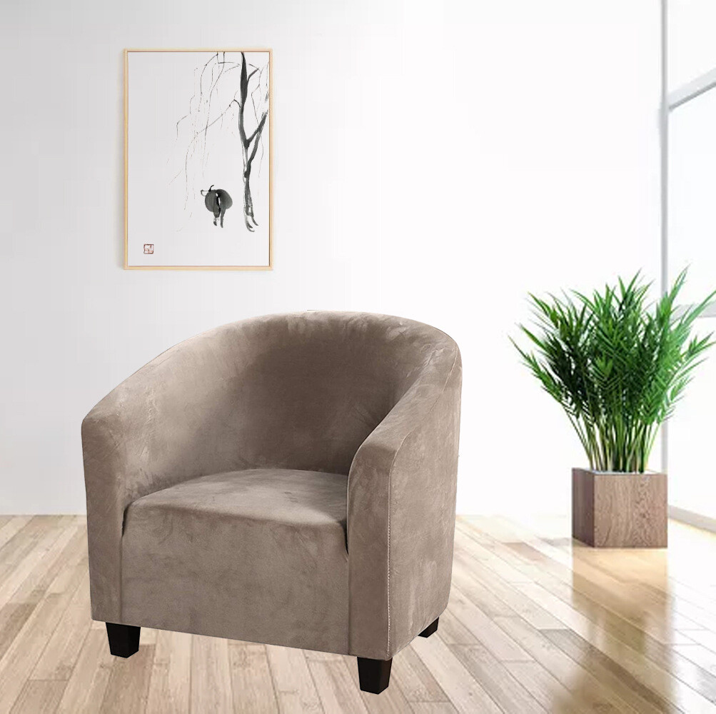 Stretch Velvet Tub Chair Covers Armchair Cover Slipcovers Single Sofa