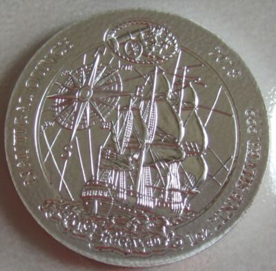 Ruanda 50 Amafaranga 2018 Nautical Ounce HMS Endeavour 1 Oz Silber