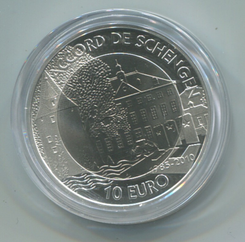 Luxemburg 10 Euro 2010 Schengener Abkommen Silber/Titan Pp Ohne Folder (M00518)