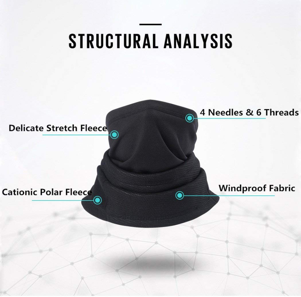 Winter Polar Fleece Windproof Half Face Mask Adjustable Neck Warmer Gaiter Scarf