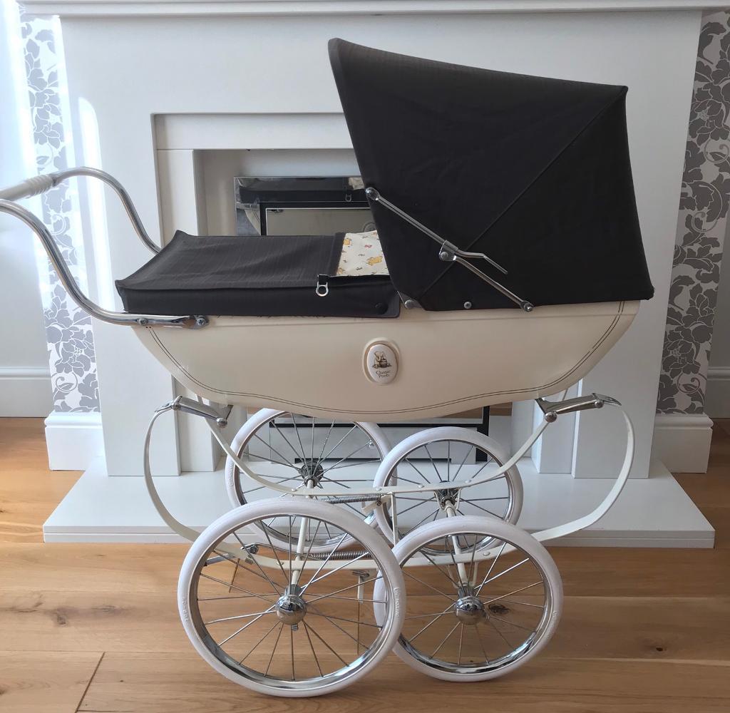 Rare Vintage Winnie the Pooh Silver Cross Dolls Pram in Darlington