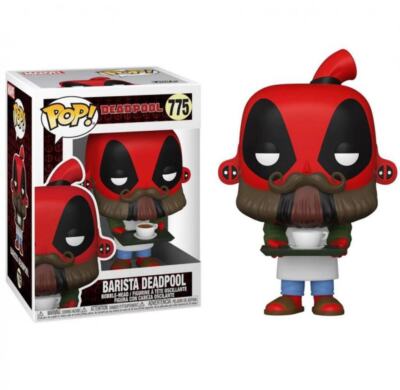 FUNKO POP MARVEL DEADPOOL 30TH - COFFEE BARISTA DEADPOOL (775) FIGURE BEARD MAN