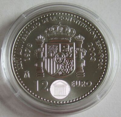 Spanien 12 Euro 2003 25 Jahre Verfassung Silber