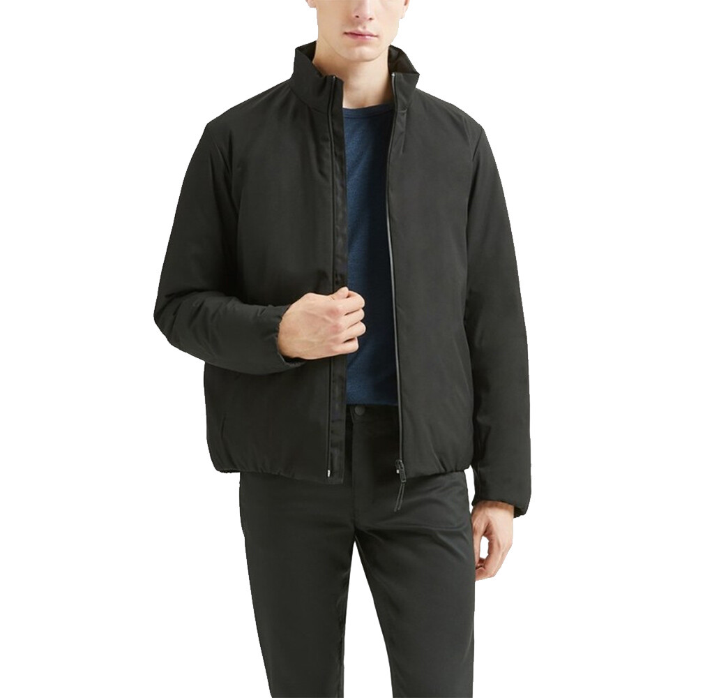 Pre-owned Theory Men's Harris O Puffer Down Hooded Jacket, Black Jasper, Large L 7819-4