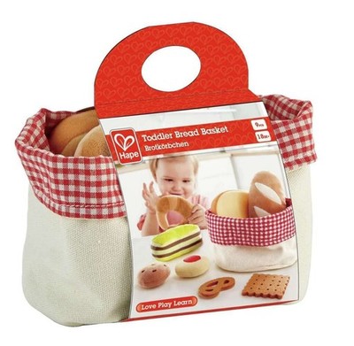 Multicolor Bakery Pretend Play Food Set for Toddlers with Soft Felt Basket