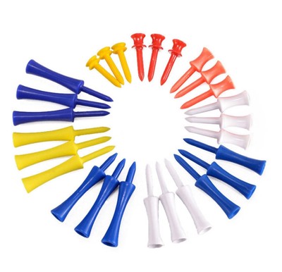 60 PCS PGM QT012 Golf Ribbon Needle Golf Plastic Ball TEE, Random Color Delivery