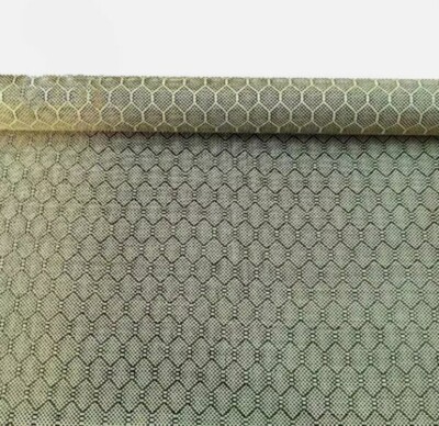 100*50Hexagonal Jacquard Weave Yellow Aramid Carbon Fiber mixed fabric cloth 3K 