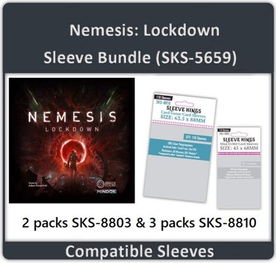 ''Nemesis: Lockdown'' Compatible Base Game Sleeve Bundle (8803 X 2 + 8810 X 3)
