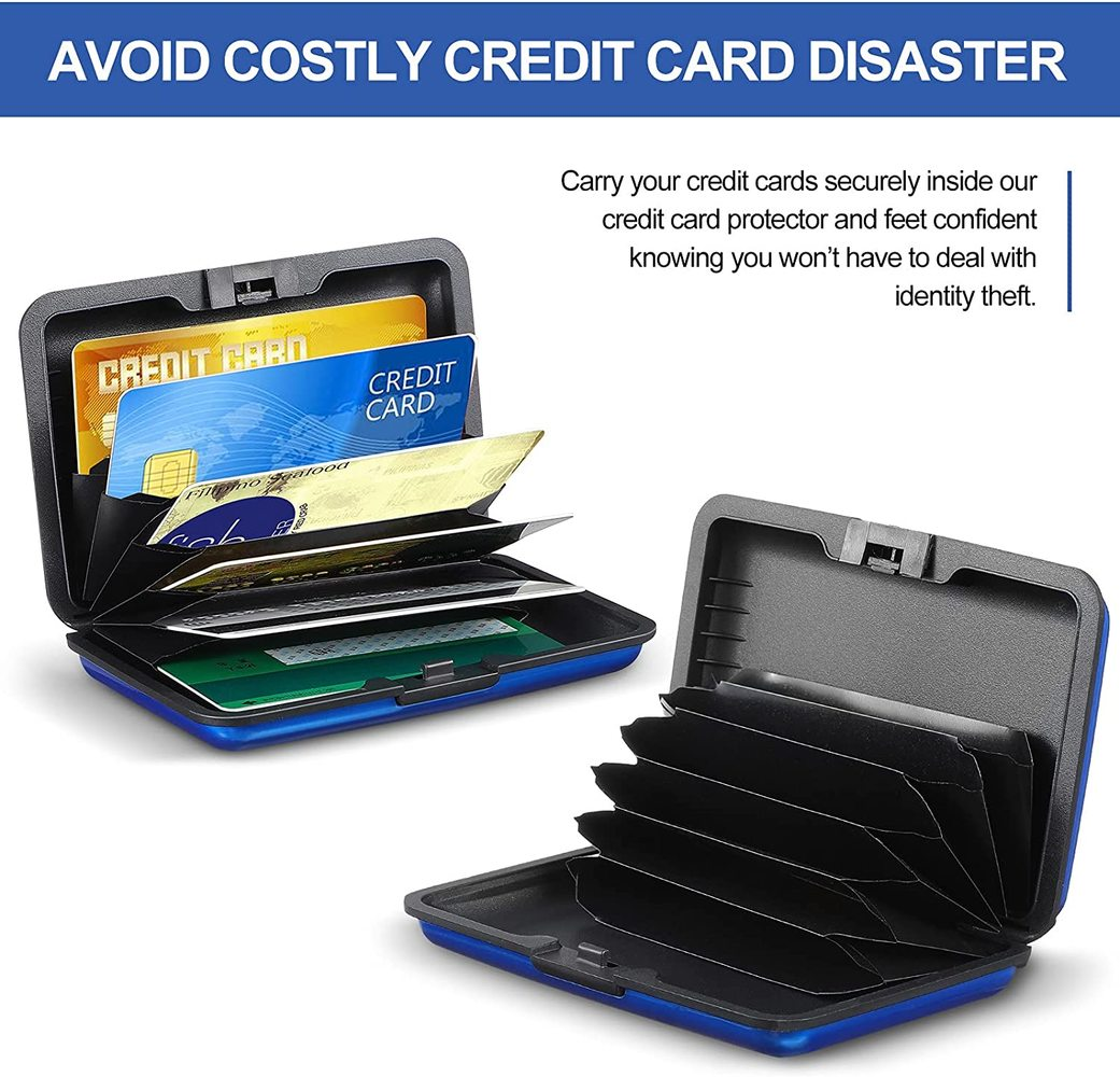 RFID Blocking Slim Metal Hard Card Case Credit Card Holder Mini Aluminum Wallets