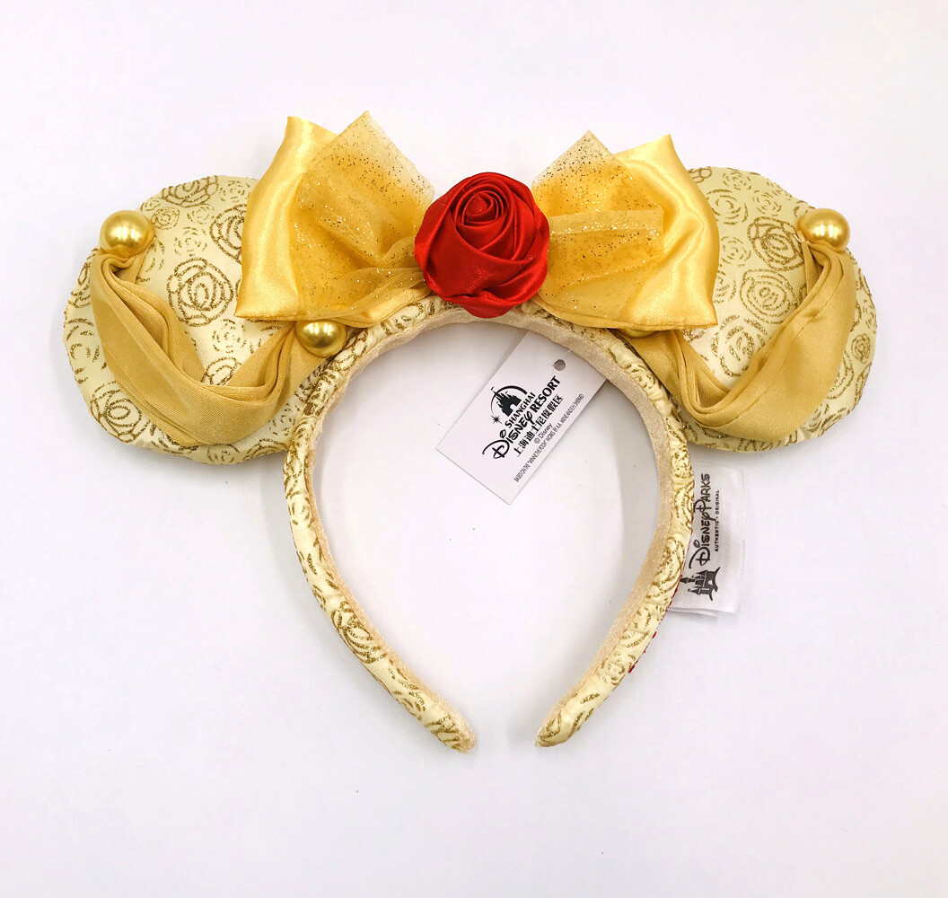 Disney Park Minnie Mouse Ears Belle Bow Beauty and the Beast Headband