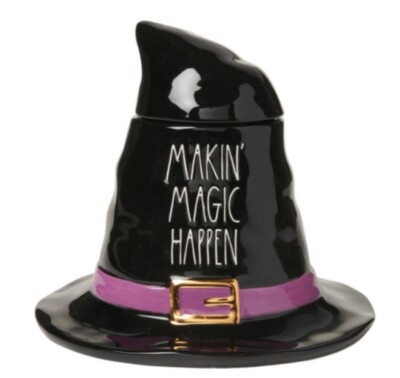 RAE DUNN ''MAKIN' MAGIC HAPPEN'' WITCH HAT CANISTER 11'' * NEW * FREE SHIPPING