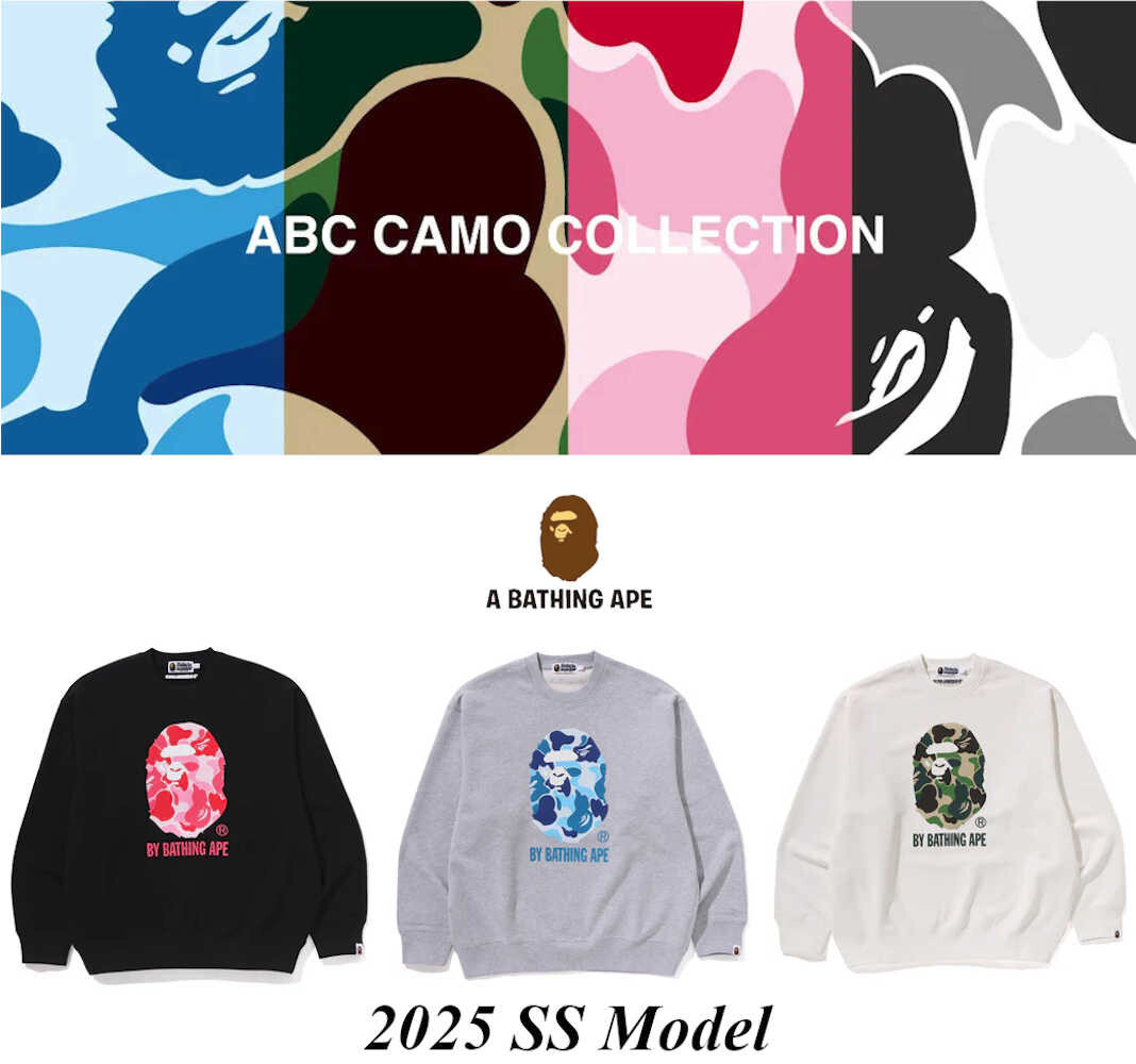 A Bathing Ape Men's Relax Fit Crew Neck Sweatshirt 2025 SS