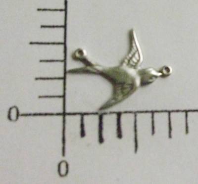 36174 - 2 Pc Flying Bird Connector Metal Jewelry Finding Silver Oxidized