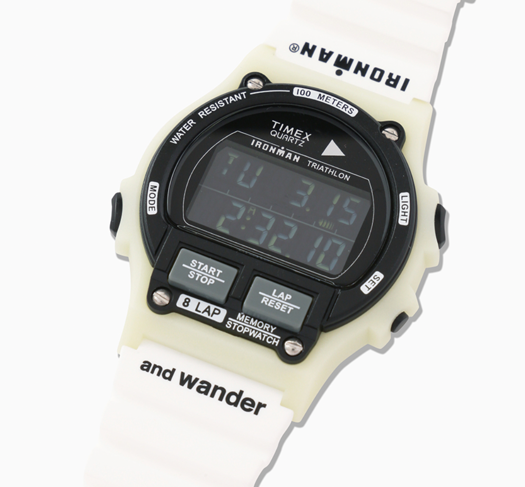 Pre-owned Timex 2024  × And Wander『ironman 8-lap』wristwatch Japan Limited White