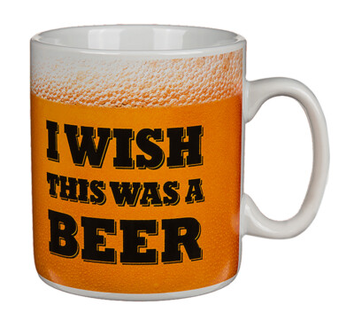 XL Bier-Tasse Jumbo Kaffeebecher ca. 750 ml Coffee Mug - I wish this was beer