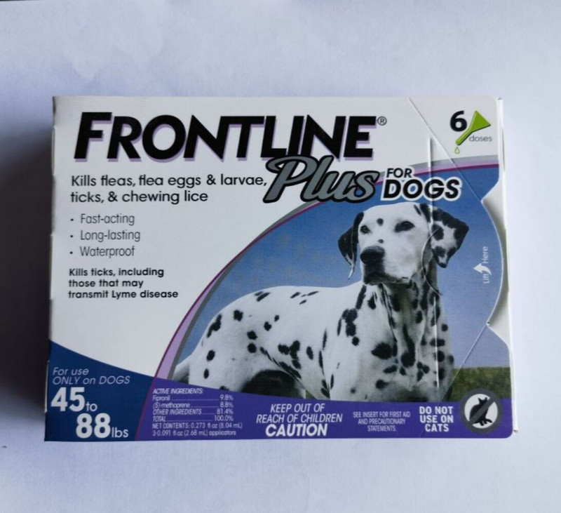 Kills fleas,flea eggs,larvae,ticks,chewing lice- Frontline Plus For Dogs 6 Doses