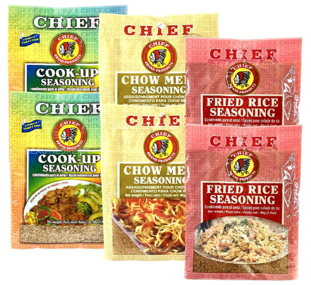 Chief Fried Rice, Chow Mein, Cook Up 40 g Bag ( Pack Of 6 )  Product of Trinidad