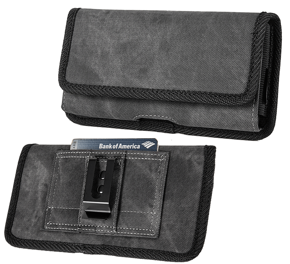 Cell Phone Pouch Tactical Holster Metal Belt Clip Loop Rugged Case (6 sizes)