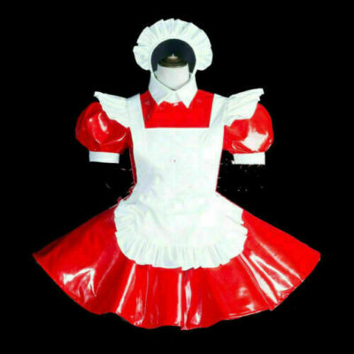 Hot! heavy PVC Sissy Maid vinyl Dress Tailor-made