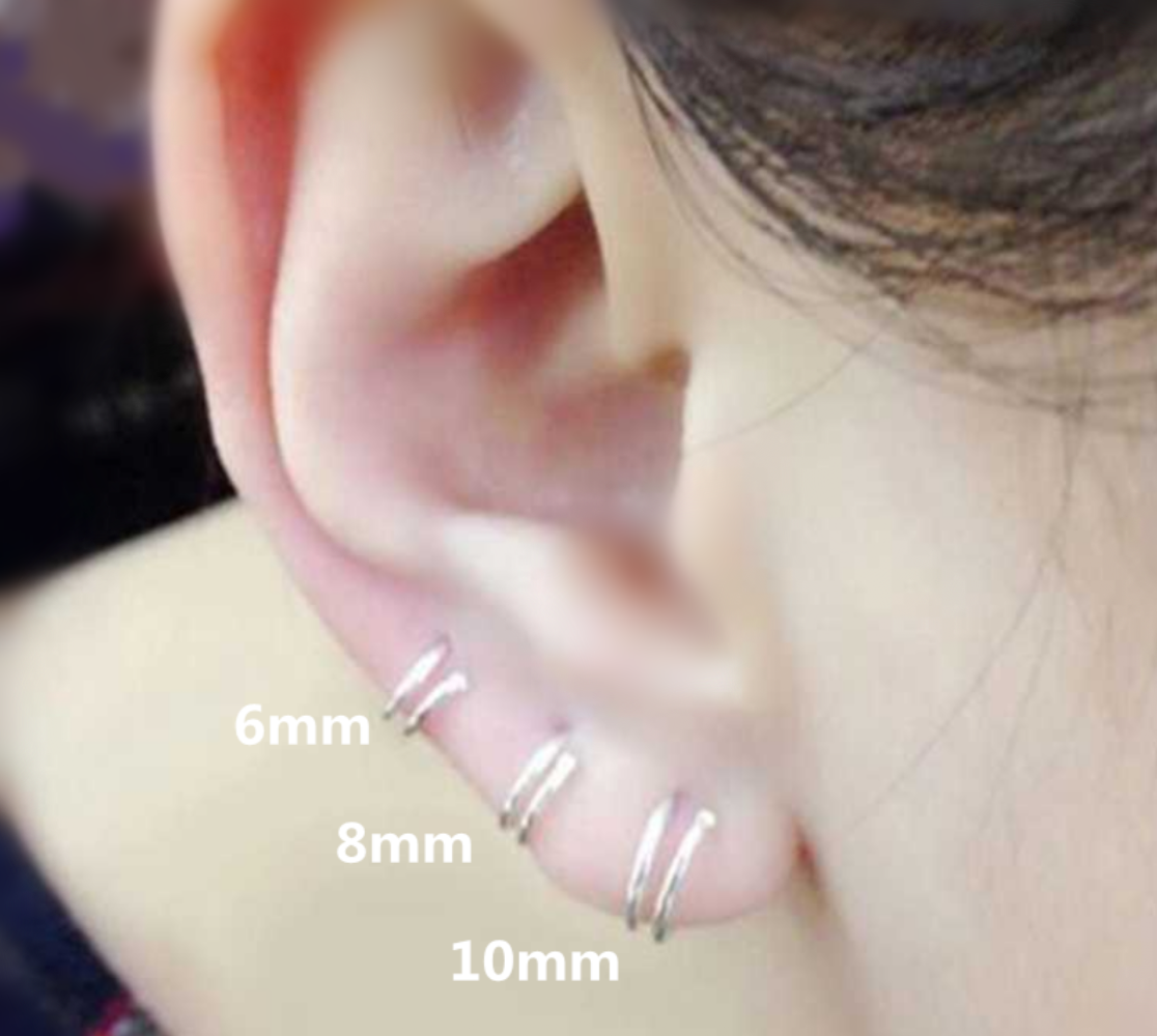 925 Sterling Silver Double Spiral Nose Ring Tragus Helix Ear Cartilage Hoop Ukのebay公認海外通販 セカイモン