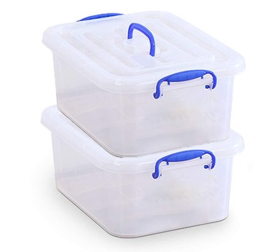 9 Quart Clear Storage Latch Bins with Lids/Handle, Plastic Clear Stackable Bo...