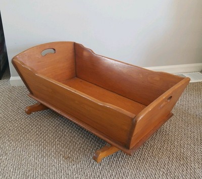 wooden baby doll cradle