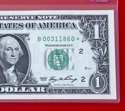 2006 Star note $1 DOLLAR BILL ( NEW YORK B ) UNCIRCULATED