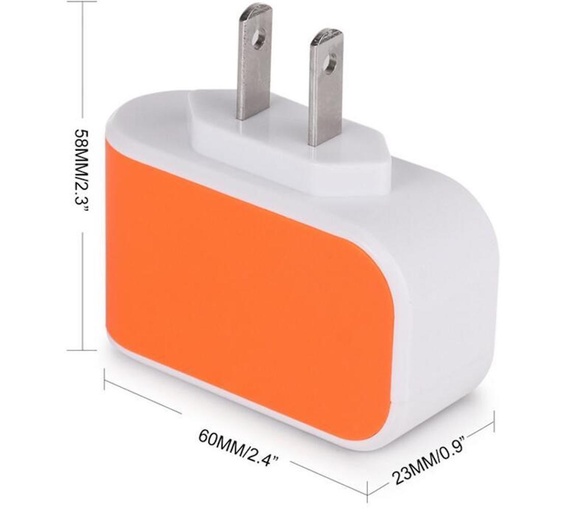 5V 3.1A WALL PLUG 3 USB PORT HUB SLOT CHARGER A/C ADAPTER CONNECTOR US LED LIGHT - Picture 5 of 12