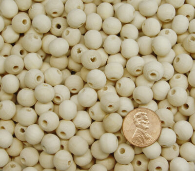Wood Craft Beads 10mm Round Unfinished Wood 100pc