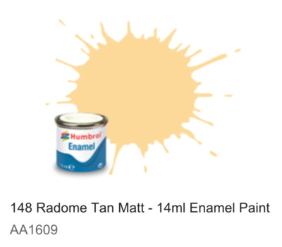 Humbrol Enamel 14ml (148) Radome Tan Matt AA1609