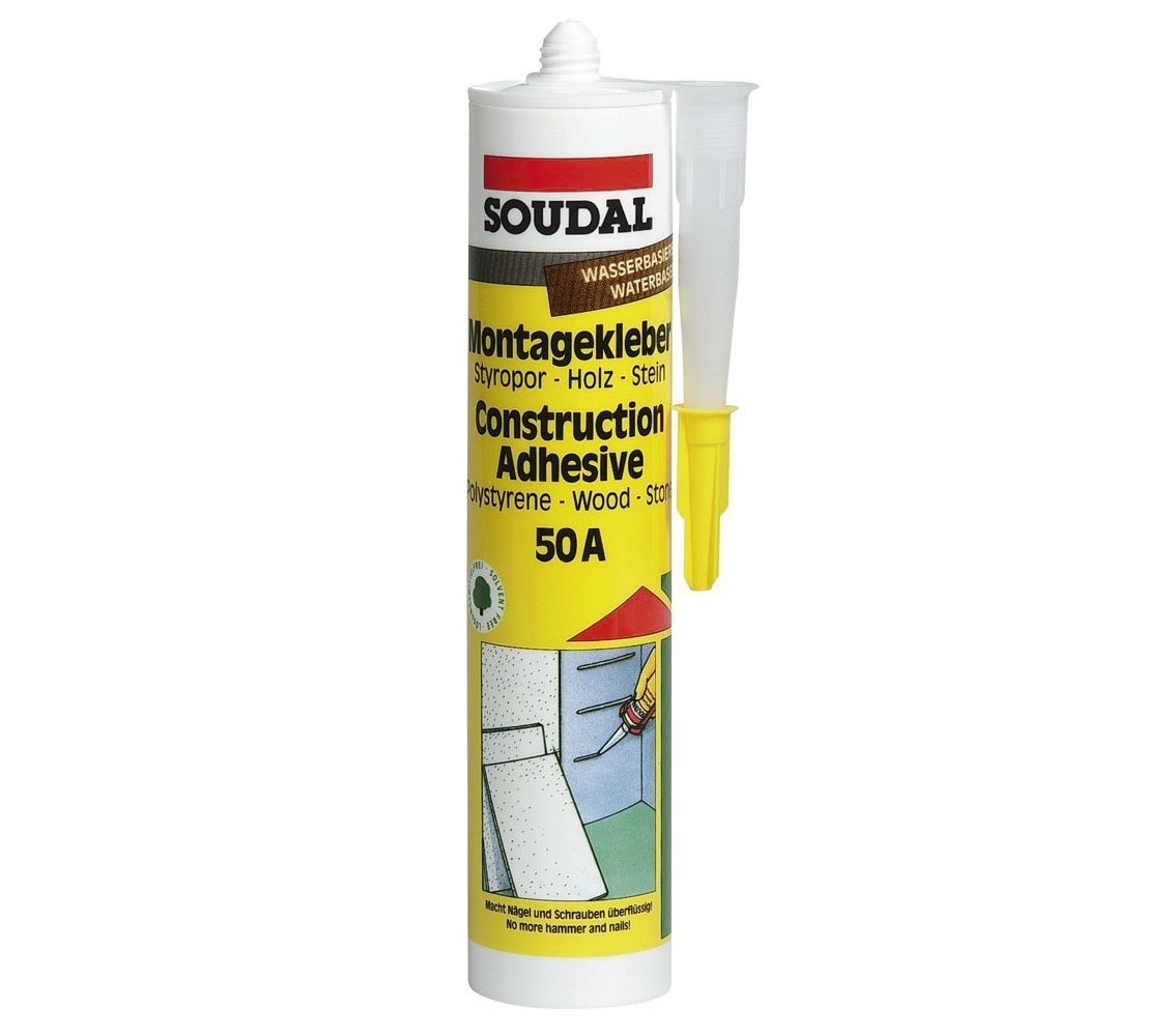 1x310ml Soudal Montagekleber 50A weiss Klebstoff Montageklebstoff Kraftfkleber