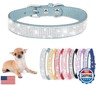 Teal Rhinestone Dog Collars for Medium Dogs,Cute Rhinestone Dazzling Sparkling Pretty Bling Crystal Diamond Pet Puppy Collars for XXS XS Small Medium Large Dogs Girls Cats,M