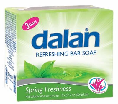 Dalan Spring Freshness Antibacterial Bar Soap (90g) (Pack of 3 or 12)