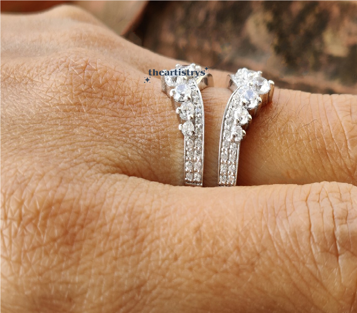 2 Carat Round Cut Simulated Diamond Enhancer Wedding Band Solid 14K White Gold