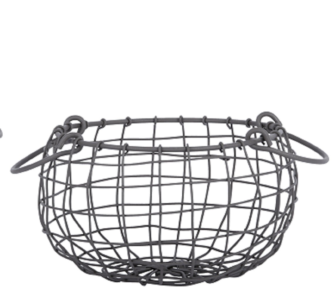 Esschert Design Draht Korb -KLEIN- rund Ø 22,3 cm Griffe Dekoration Garten Deko