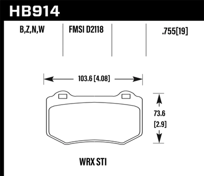 Hawk 2018 Subaru WRX STI Performance Ceramic Street Brake Pads eBay