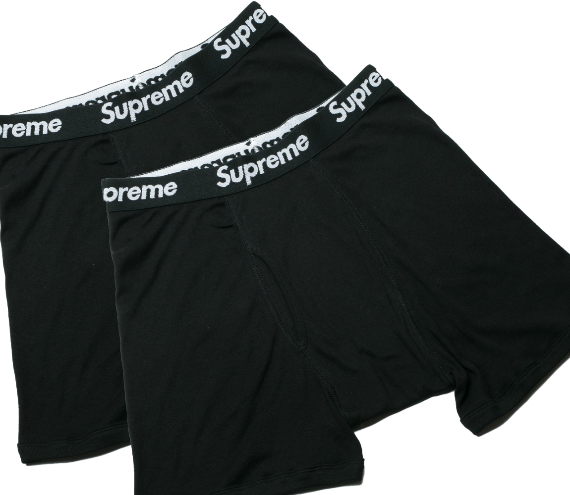 Cueca Supreme Hanes Boxer (4 Pack) Black– The Young Plug Fashion Boutique