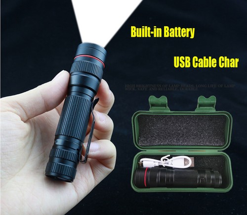 35000000 lumens Small LED Mini Flashlight Pocket Super Bright Torch Rechargeable