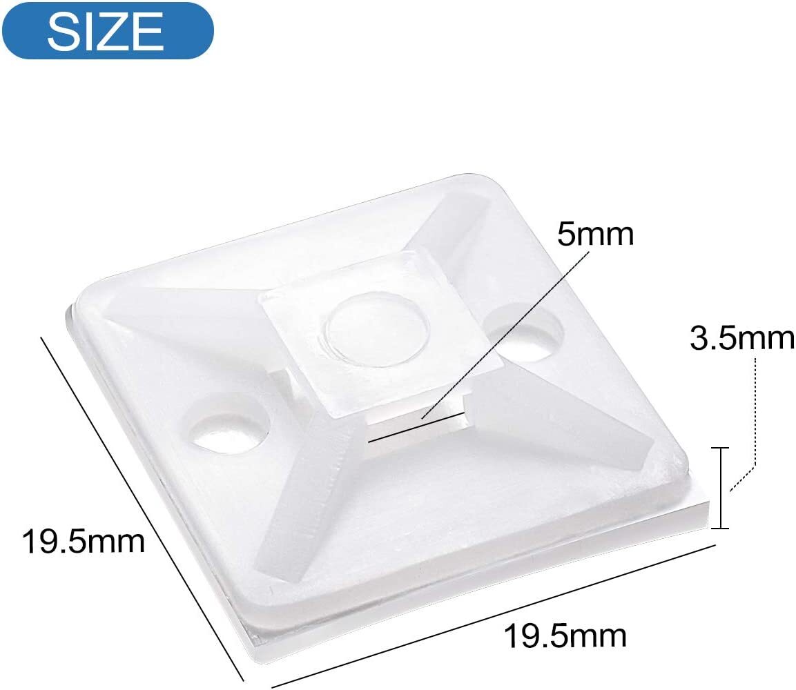 100PCS Cable Ties 4" Zip Mounts Nylon Black White Heavy Duty Weather Resistant