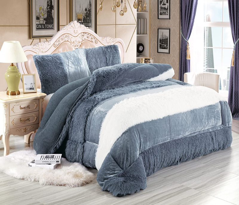 Plush Shaggy Comforter Set Bedding Set