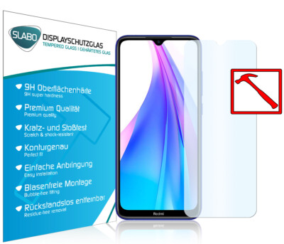 Slabo PREMIUM Panzerfolie für Xiaomi Redmi Note 8T KLAR ''Tempered Glass'' 9H