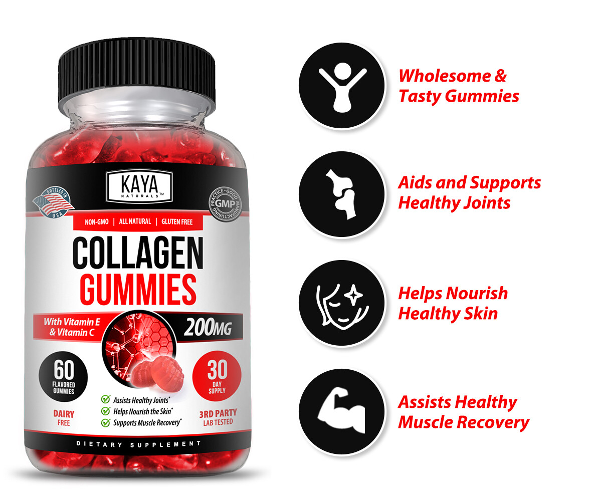 Collagen Vitamin Gummies for Hair Skin & Nails, #1 Premium Collagen Supplement