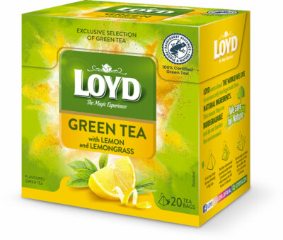 Loyd Green Tea with Lemon and Lemon Grass Magic Experience Box of 20 Tea Bags