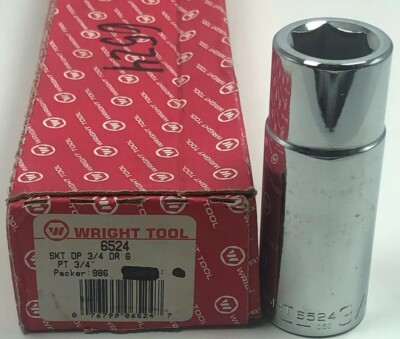 WRIGHT TOOL 6524 3/4'' Dr, SAE Socket, 3/4'' Hex, 6 Pts USA Made Free Shipping