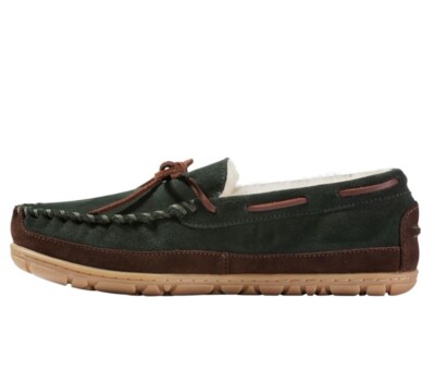 NEW In Box-L L Bean Men s Wicked Good Moccasins 12-D Black Spruce/Chocolate
