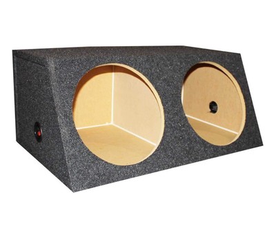 QPower Dual Inch Sealed Angled Subwoofer Sub Box Speaker Enclosure